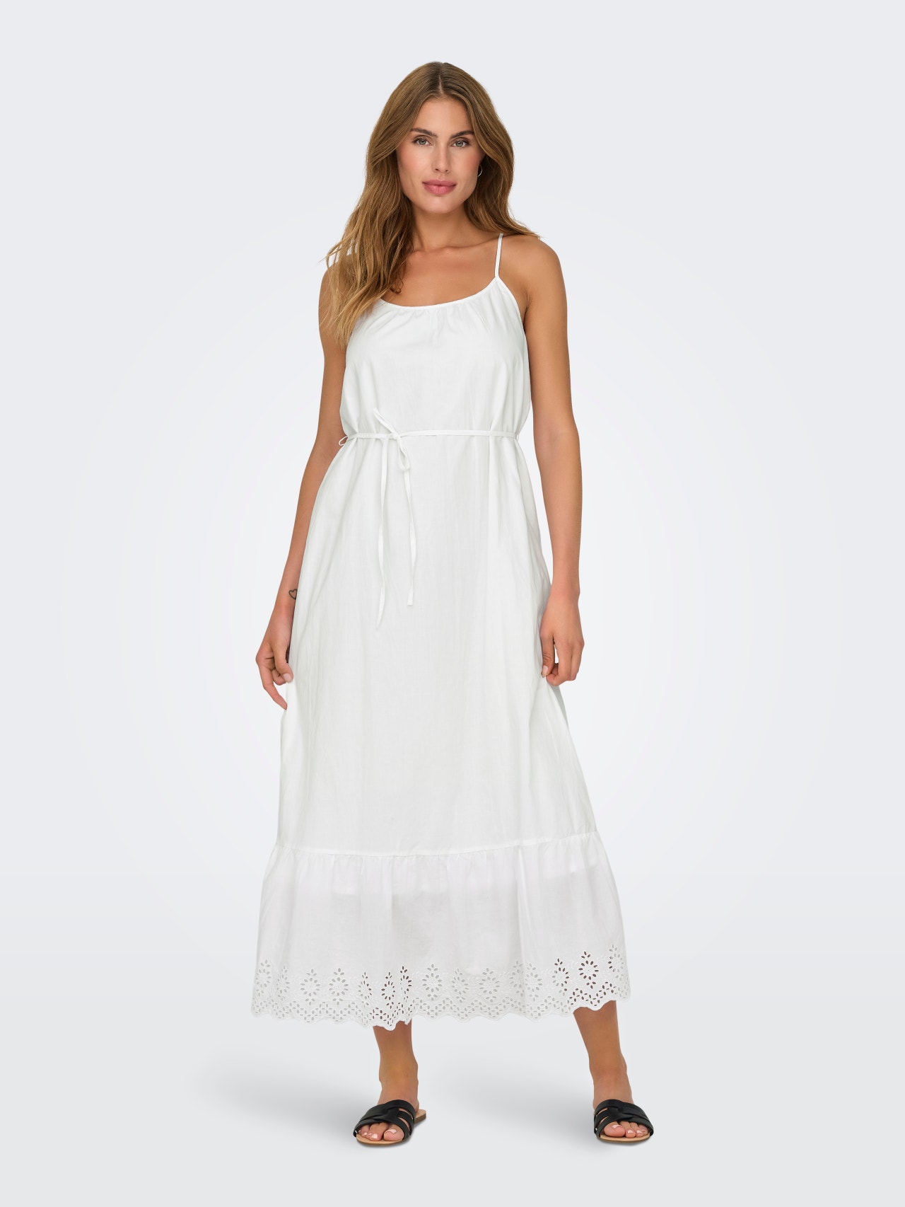 ONLY Robe midi Regular Fit Col rond -Bright White - 15313166