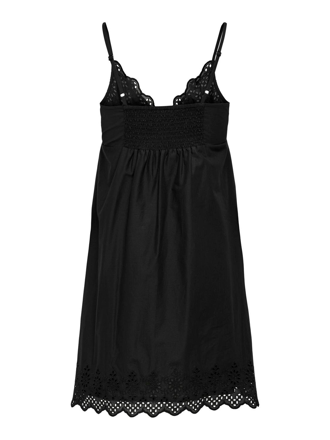 ONLY Normal geschnitten V-Ausschnitt Kurzes Kleid -Black - 15313169