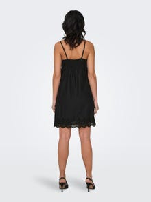 ONLY Normal geschnitten V-Ausschnitt Kurzes Kleid -Black - 15313169