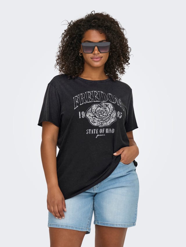 ONLY Curvy Printed O-neck t-shirt - 15313175