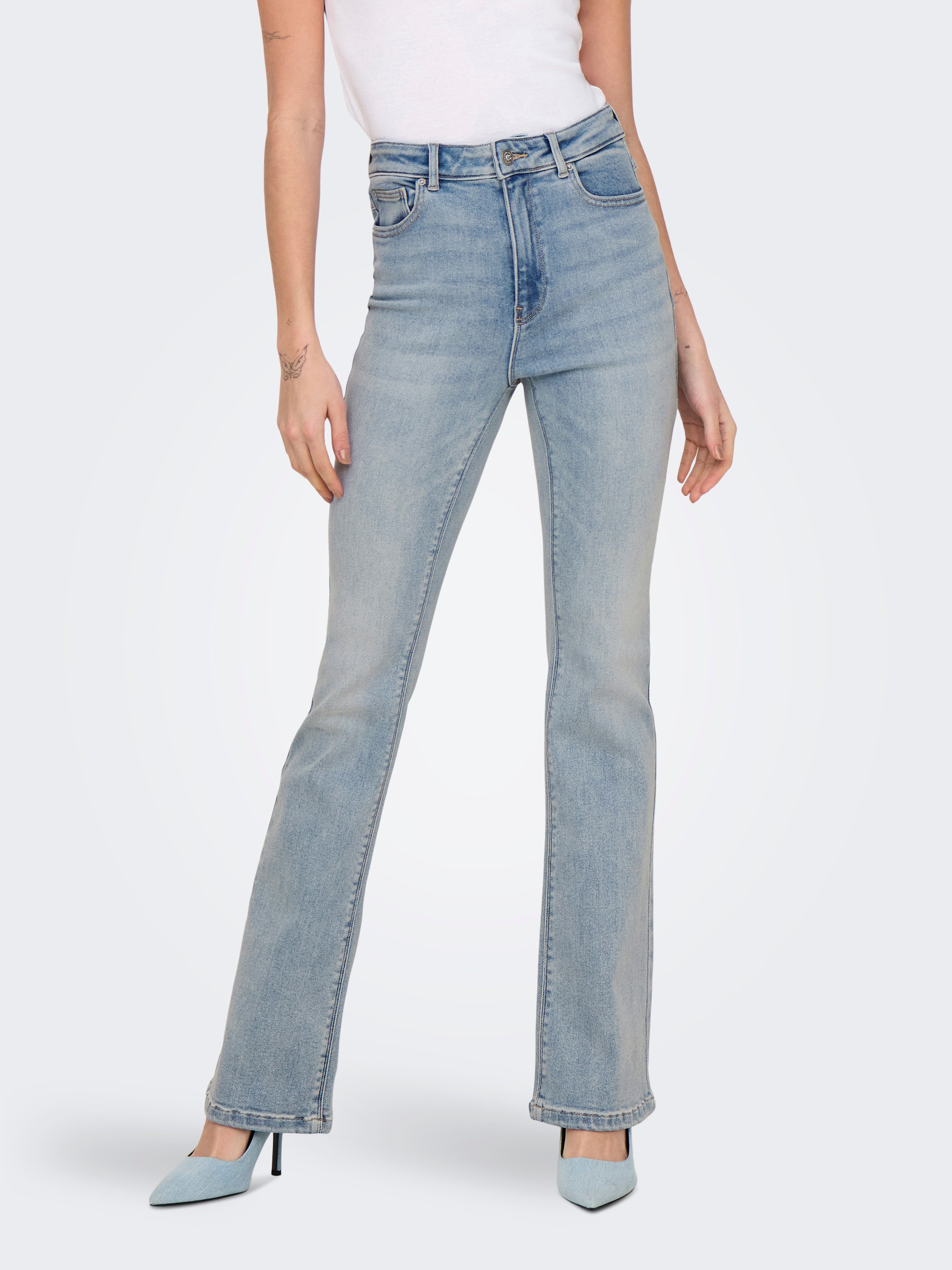Onlmila Hohe Taille Ausgestellt Jeans