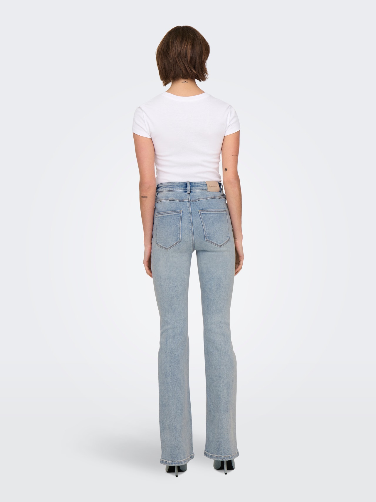 ONLY ONLMILA High waist Flared fit Jeans -Light Blue Denim - 15313328