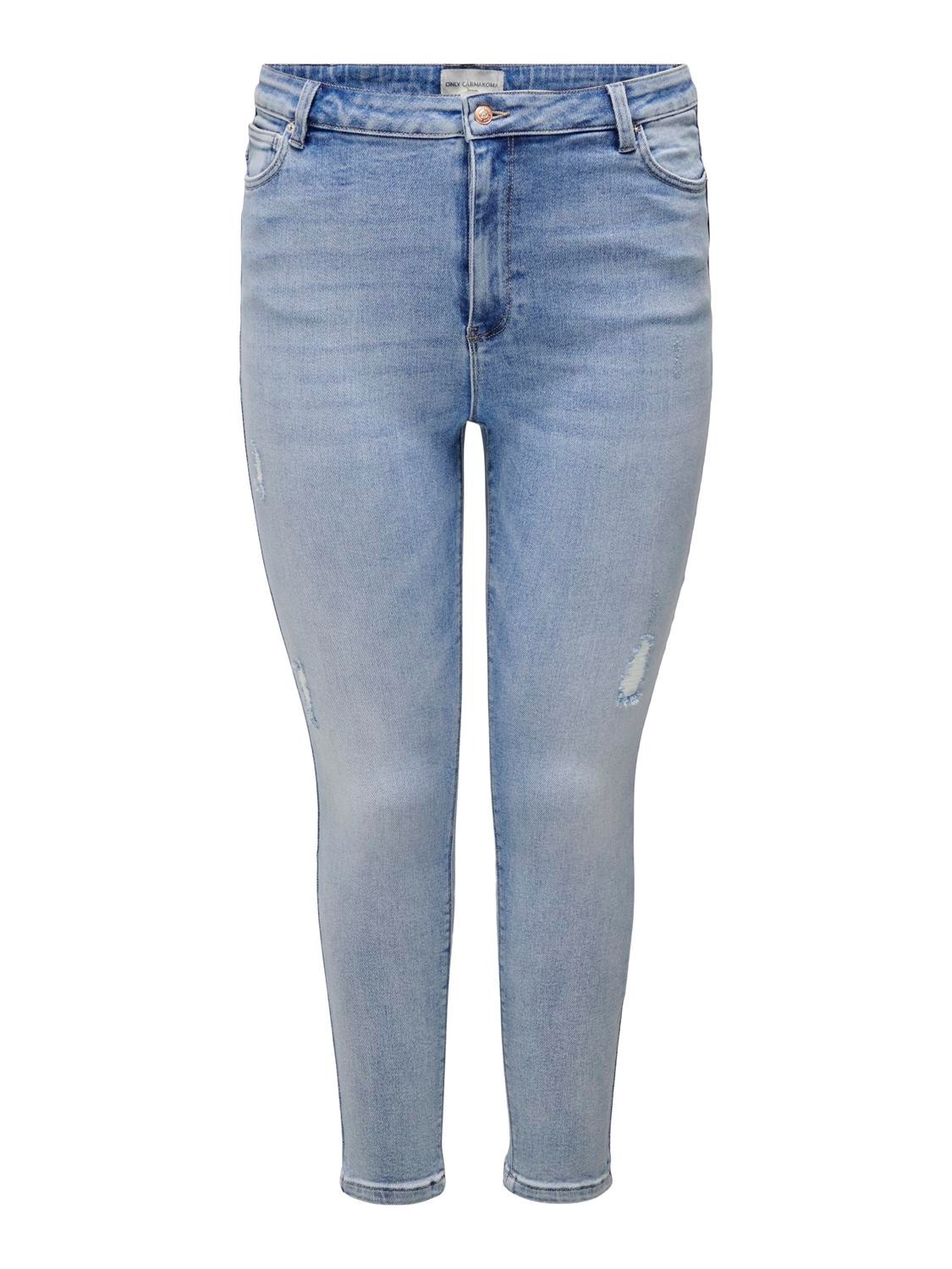 ONLY CARMila High Waist Skinny Jeans -Light Blue Denim - 15313329