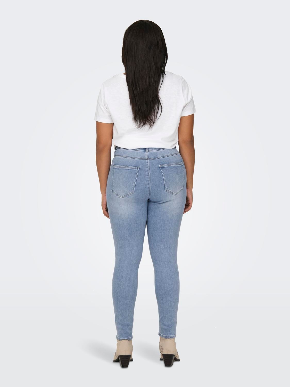 ONLY CARMila High Waist Skinny Jeans -Light Blue Denim - 15313329