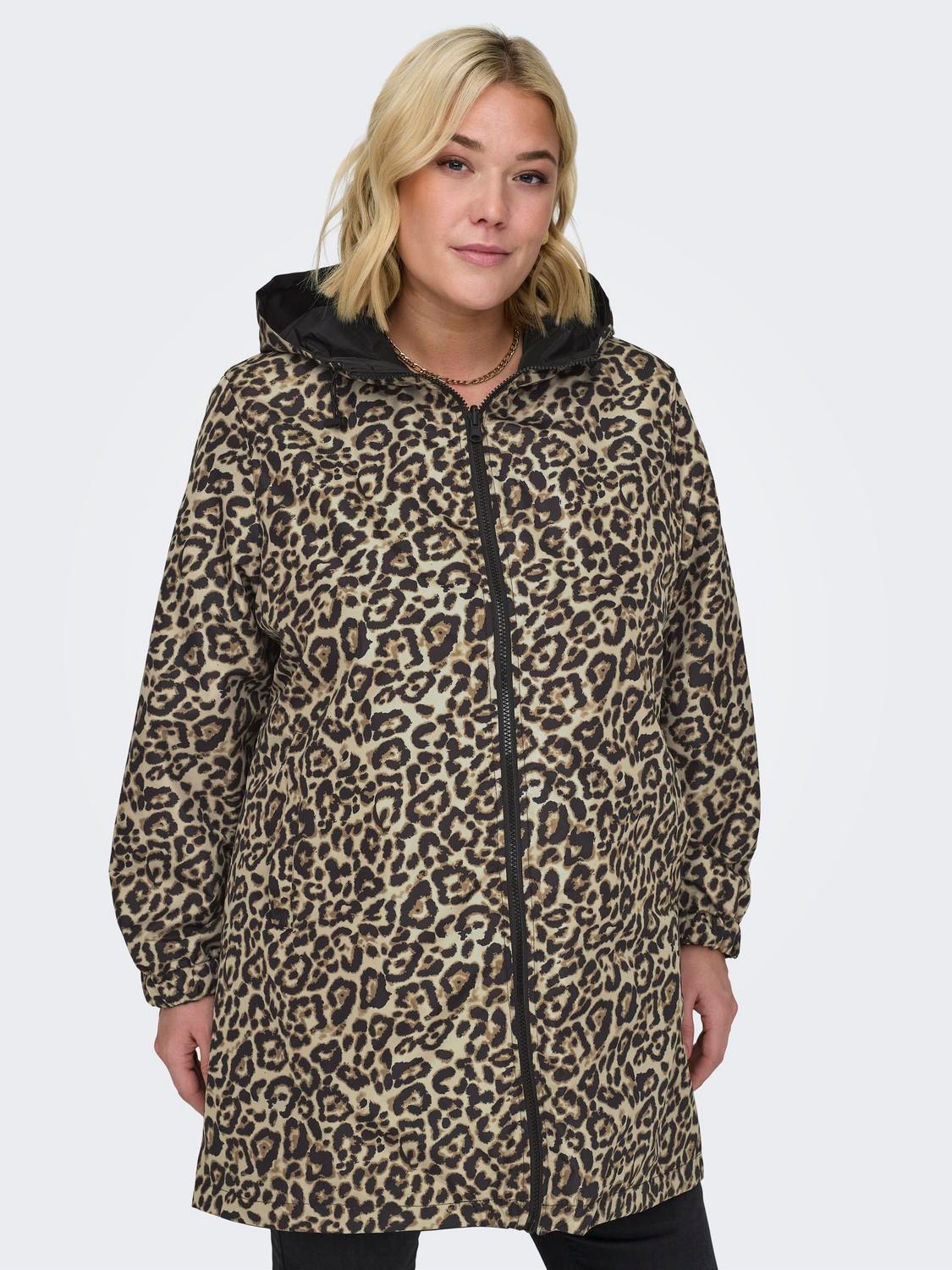 ONLY Curvy leopard mantel -Black - 15313440