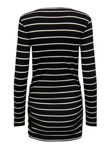 ONLY mama v-neck top with long sleeves -Black - 15313452