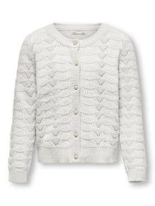 ONLY Regular Fit Round Neck Ribbed cuffs Knit Cardigan -Cloud Dancer - 15313540