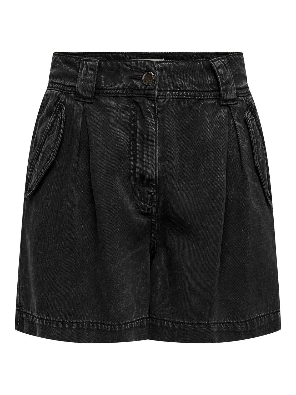 ONLY Højtaljede denim shorts -Black - 15313587