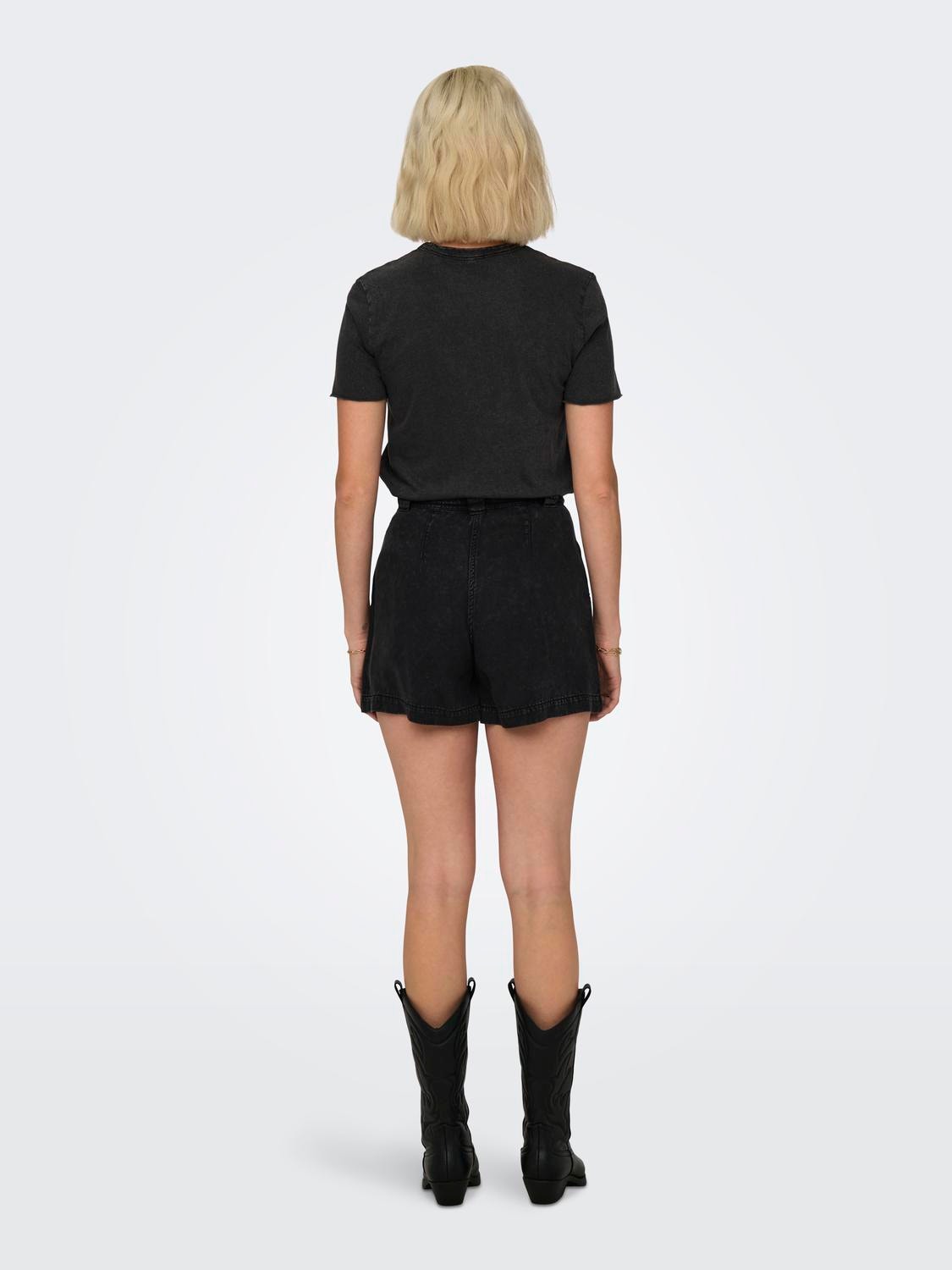 ONLY High waist denim shorts -Black - 15313587