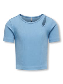 ONLY Tight Fit Round Neck Top -Blissful Blue - 15313690