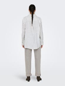 ONLY Striped linen shirt -Bright White - 15313718