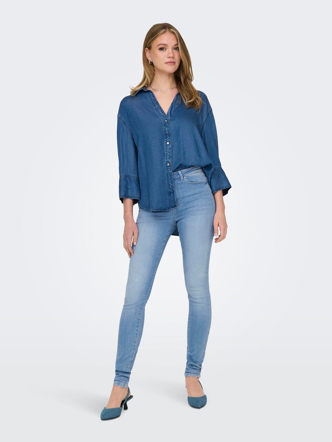 ONLY ONLForever High Waist Skinny Jeans -Light Blue Denim - 15313879