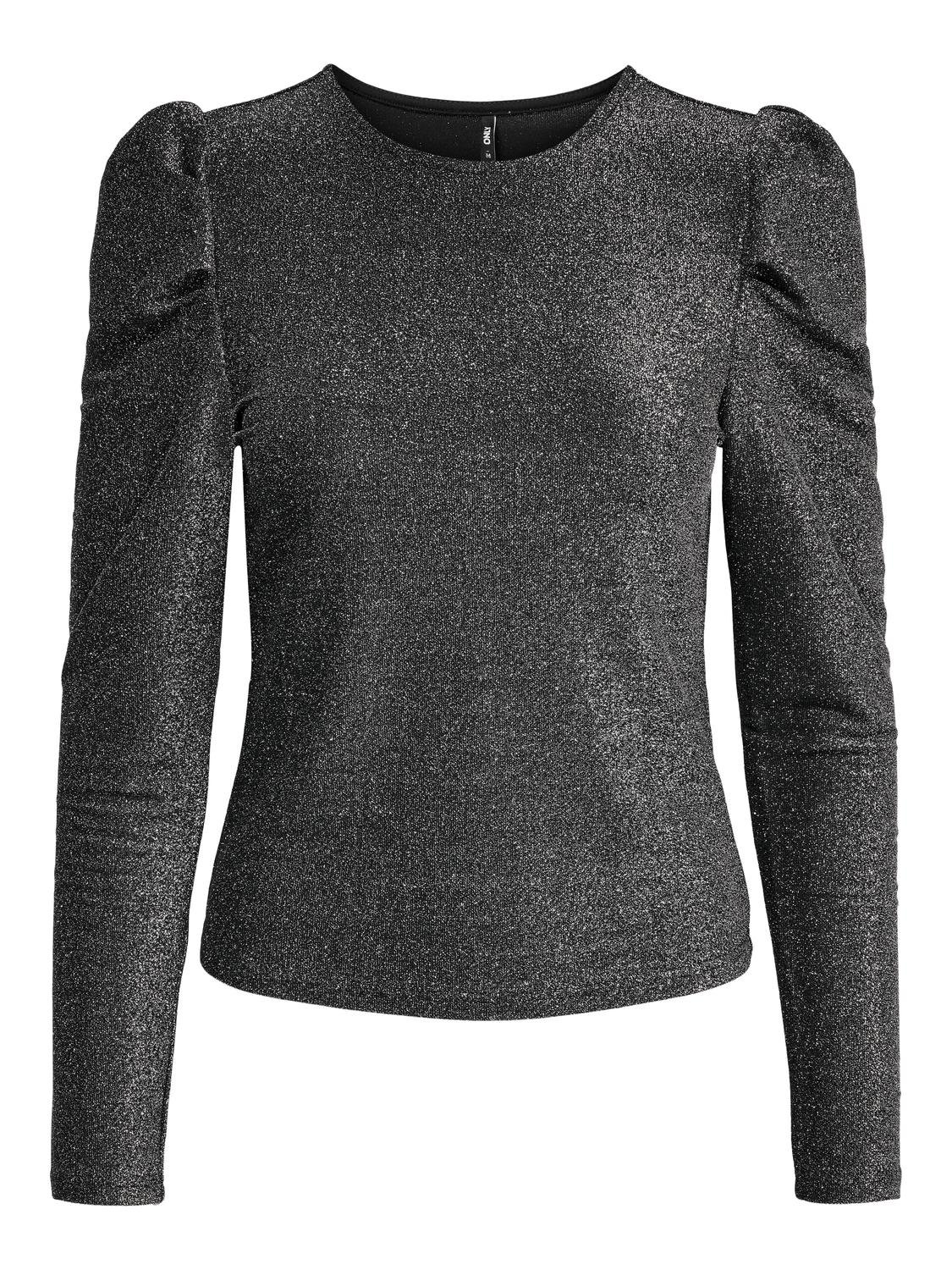 ONLY Tops Regular Fit Col rond Manches bouffantes -Black - 15313889