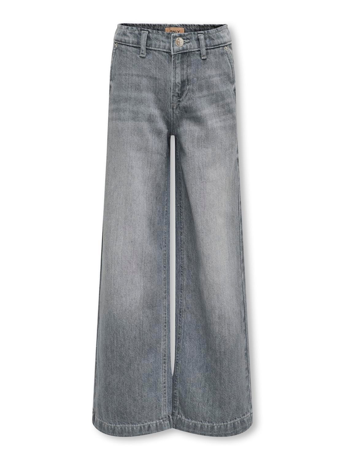ONLY Weiter Beinschnitt Jeans -Medium Grey Denim - 15313895