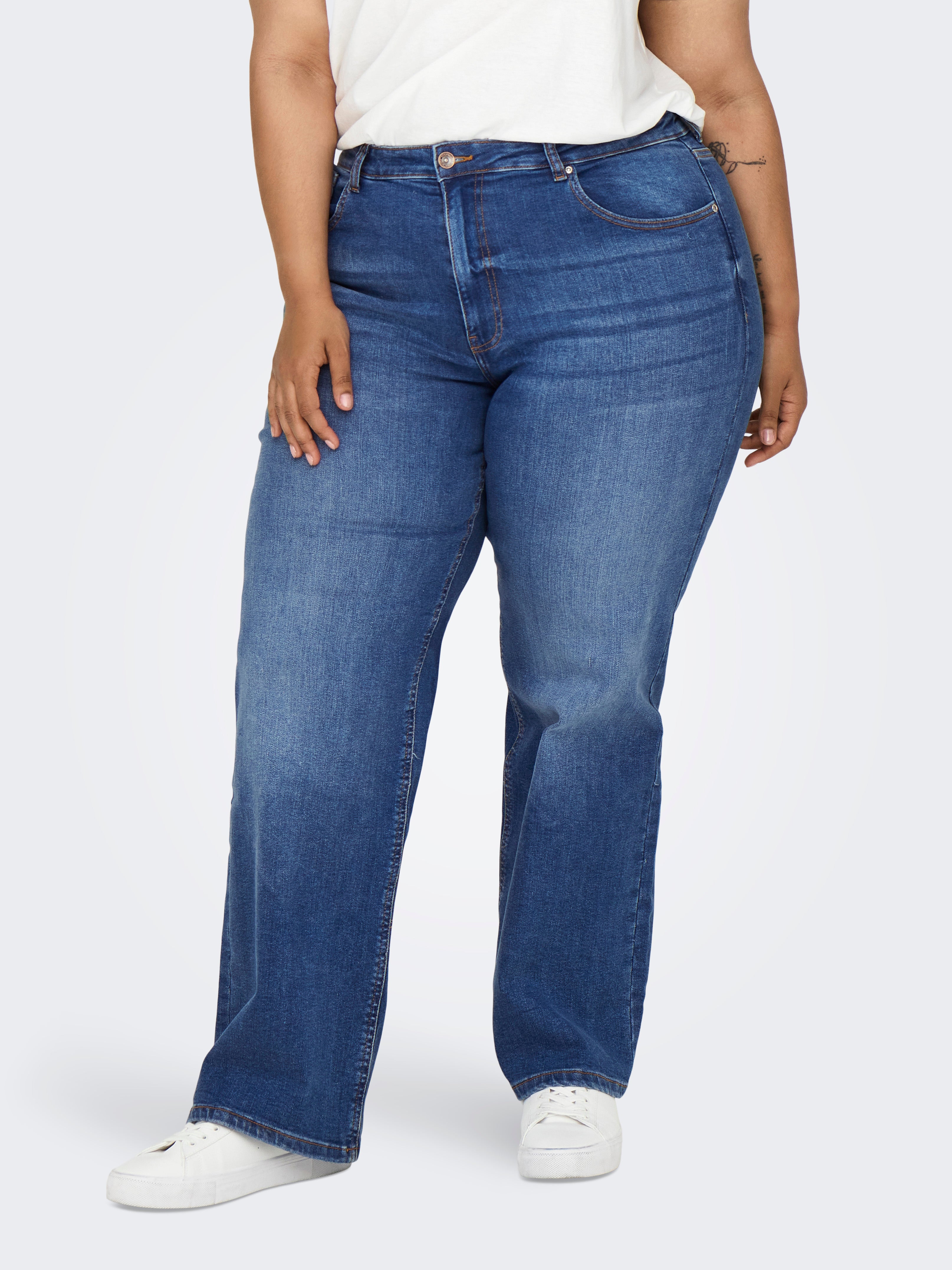 Carjuicy Hohe Taille Weiter Beinschnitt Jeans