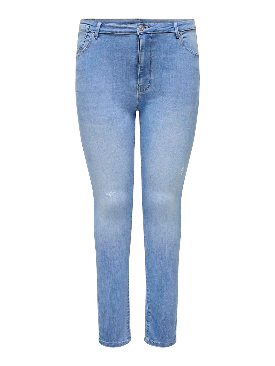 ONLY Skinny Fit Hohe Taille Jeans -Light Blue Denim - 15313912