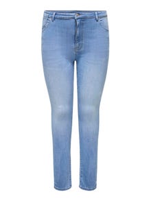 ONLY Skinny Fit Hohe Taille Jeans -Light Blue Denim - 15313912