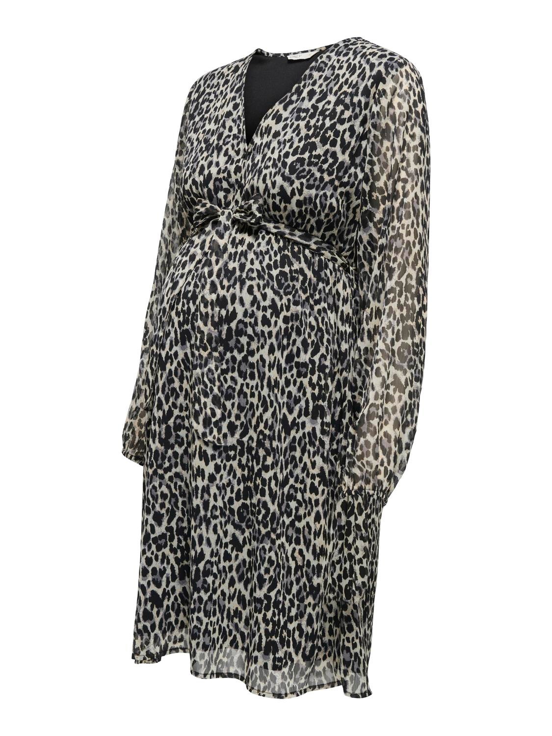 ONLY Normal geschnitten V-Ausschnitt Maternity Kurzes Kleid -Pumice Stone - 15313925