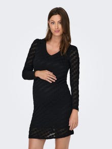 ONLY Regular fit V-Hals Zwangerschap Korte jurk -Black - 15313961