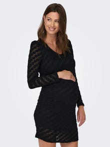 ONLY Normal geschnitten V-Ausschnitt Maternity Kurzes Kleid -Black - 15313961