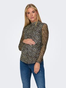 ONLY Regular Fit Høy hals Maternity T-skjorte -Pumice Stone - 15313967