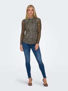 ONLY Mama printed mesh top -Pumice Stone - 15313967
