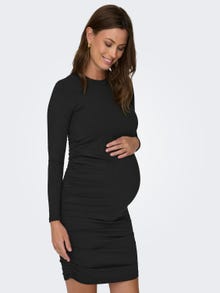 ONLY Normal geschnitten Rundhals Maternity Midikleid -Black - 15313974