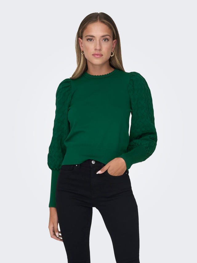 ONLY O-neck knitted pullover - 15313987