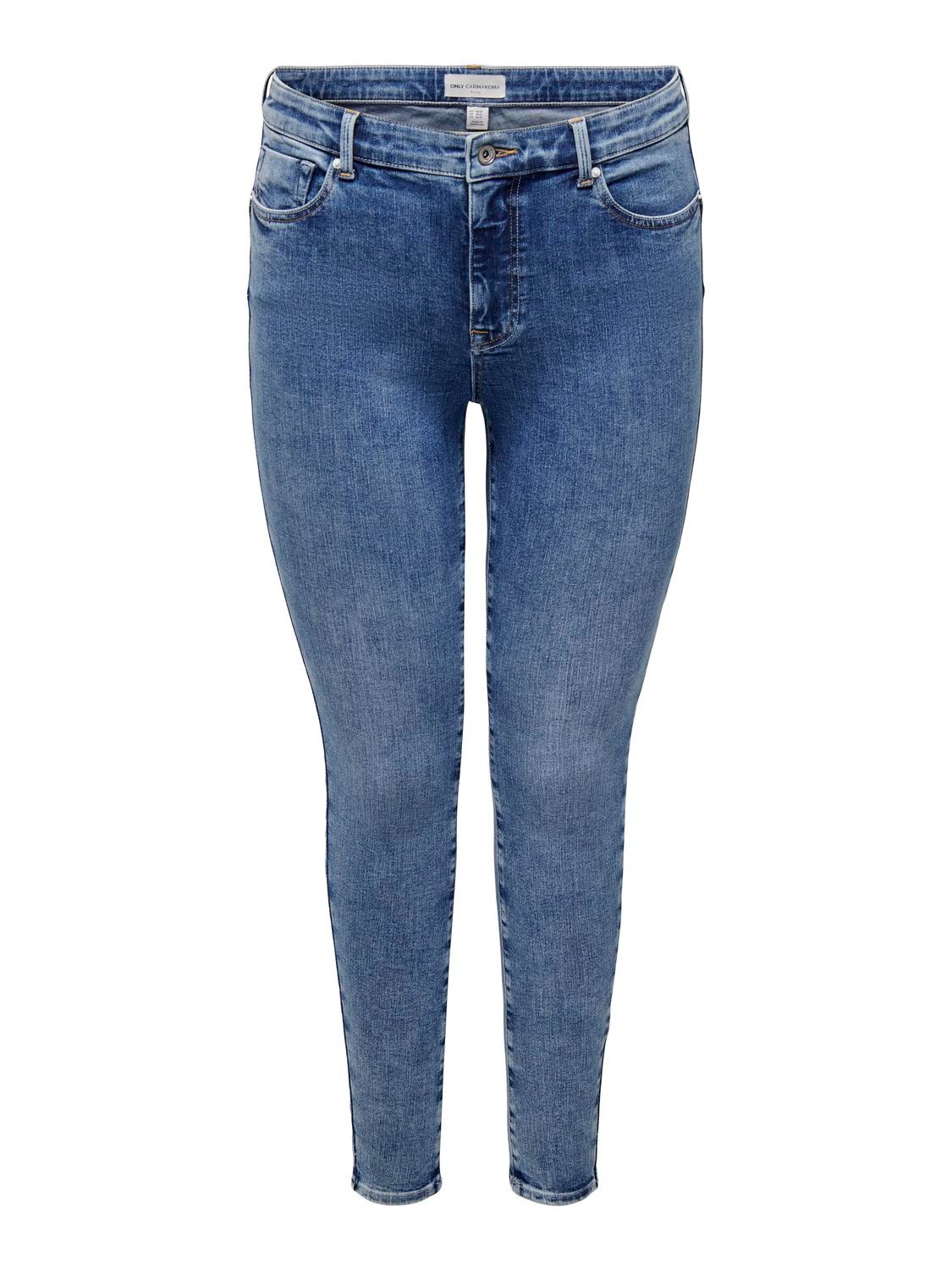 ONLY Skinny Fit Middels høy midje Jeans -Medium Blue Denim - 15314016