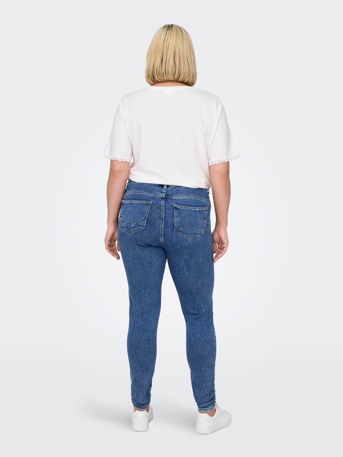 ONLY Skinny Fit Mid waist Jeans -Medium Blue Denim - 15314016