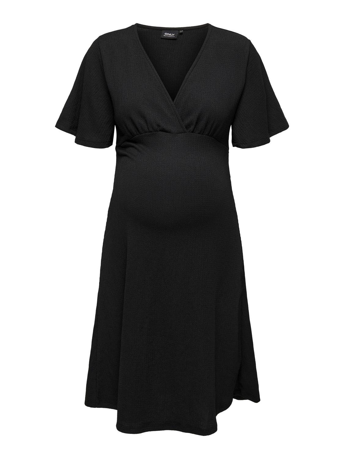 ONLY Mama v-neck dress -Black - 15314086