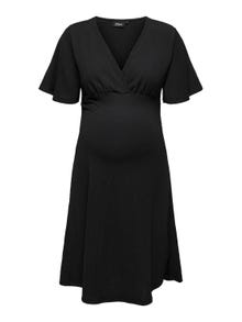ONLY Normal passform V-ringning Kort klänning -Black - 15314086