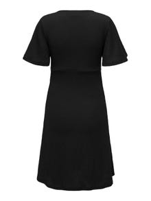 ONLY Normal passform V-ringning Kort klänning -Black - 15314086
