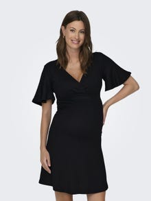 ONLY mama v-neck dress  -Black - 15314086