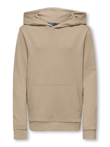 ONLY Solid color hoodie -White Pepper - 15314133