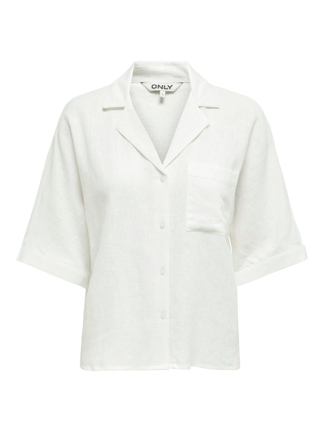 ONLY Regular Fit Shirt collar Volume sleeves Shirt -Bright White - 15314215