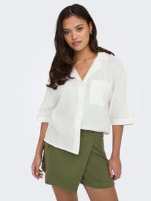 ONLY Camisas Corte regular Cuello de camisa Mangas voluminosas -Bright White - 15314215