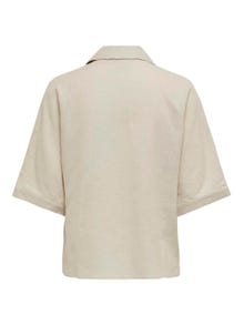 ONLY Linen shirt with chest pocket -Moonbeam - 15314215