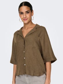 ONLY Linen shirt with chest pocket -Cub - 15314215