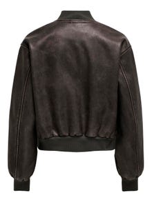 ONLY Biker collar Ribbed cuffs Jacket -Chocolate Brown - 15314240