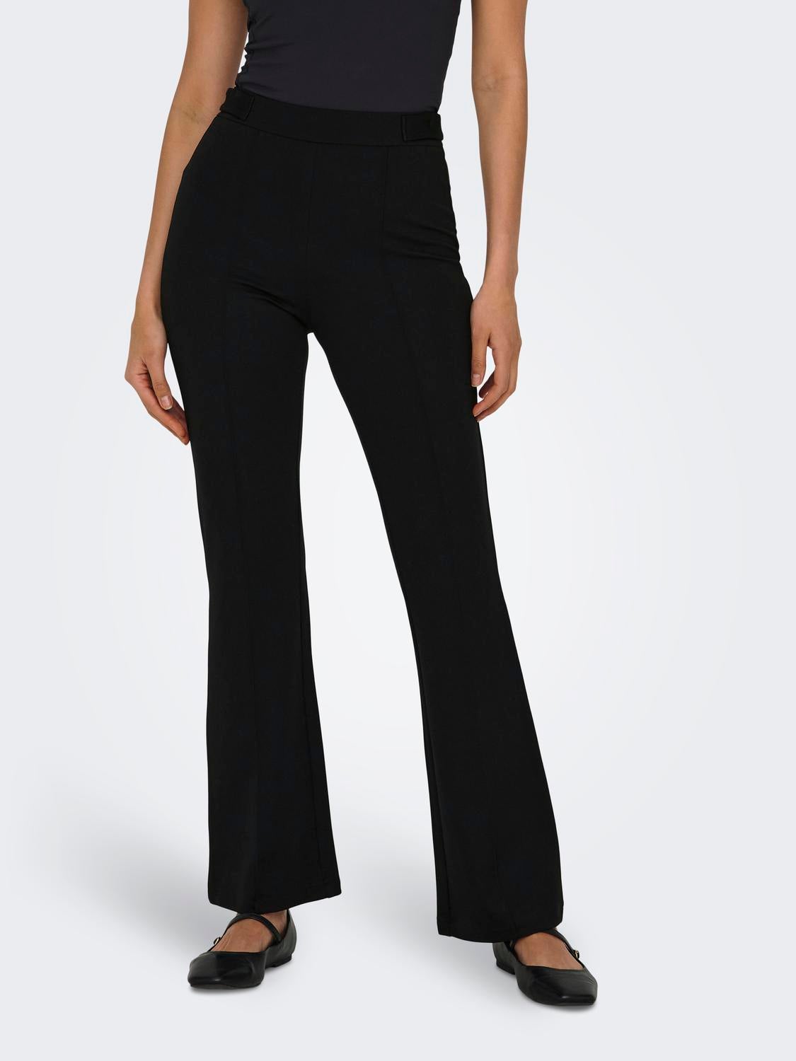 TOPSHOP Faux Leather Lace Up Flare Pants in Black | Lyst UK