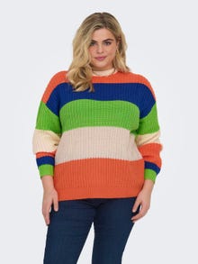 ONLY Curvy o-neck knitted pullover -Birch - 15314277