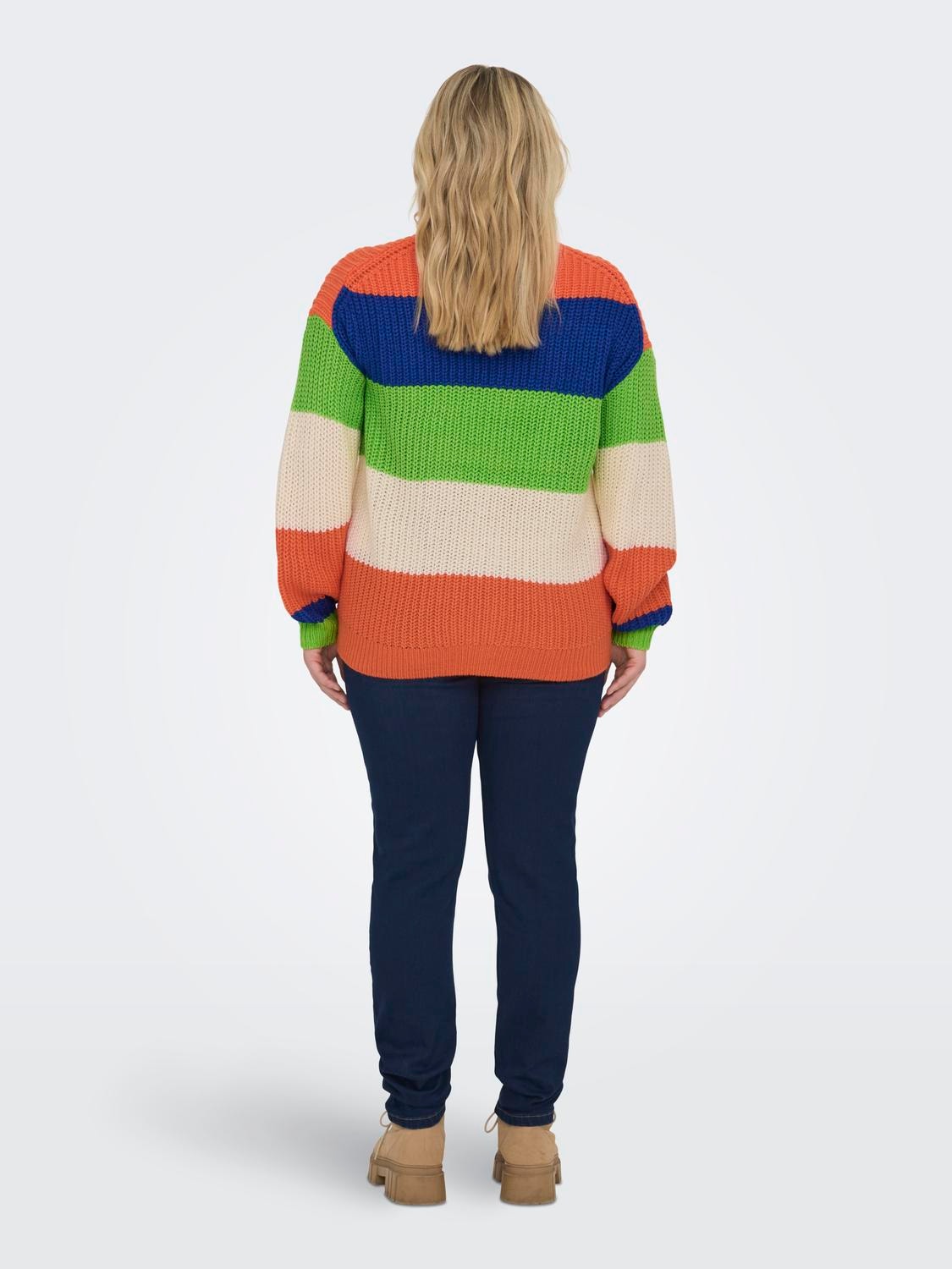 ONLY Curvy o-neck knitted pullover -Birch - 15314277