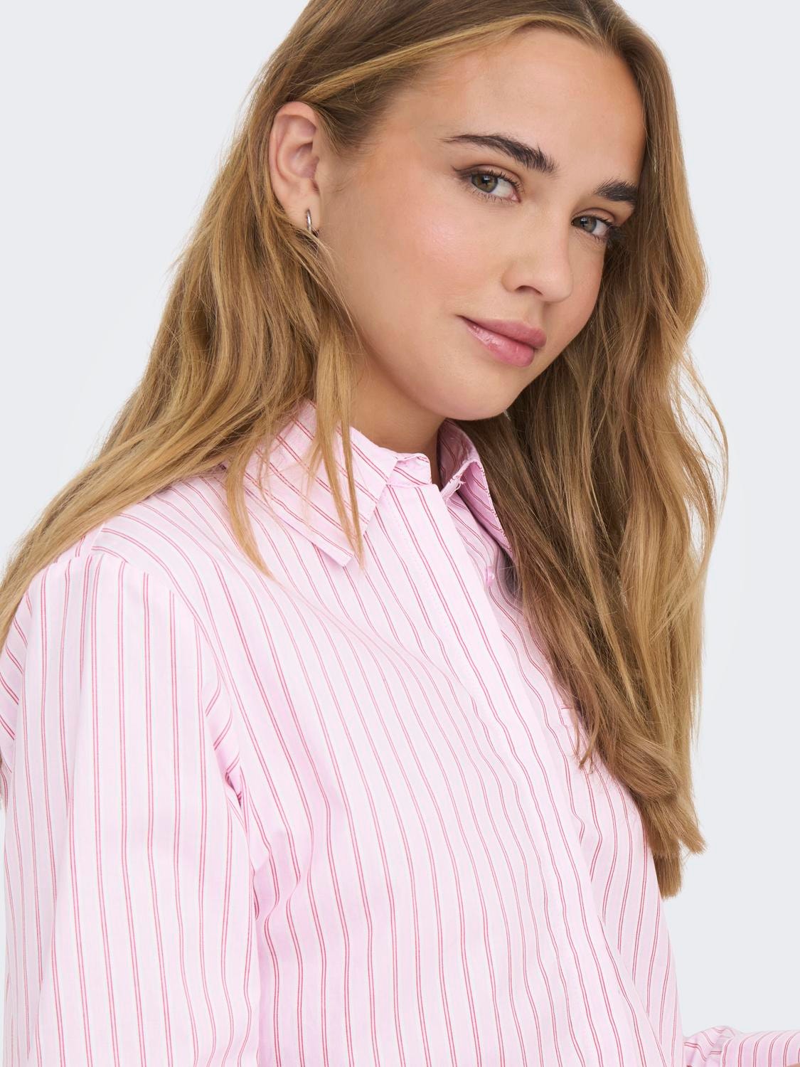 ONLY Cropped Fit Skjortekrage Skjorte -Begonia Pink - 15314353