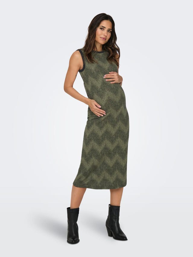 ONLY Regular Fit Round Neck Maternity Long dress - 15314386