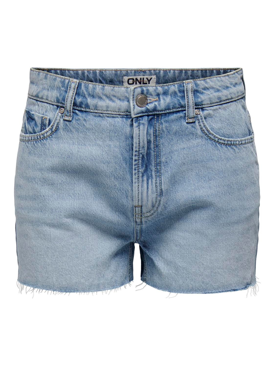 ONLY Shorts Corte loose Cintura media -Light Medium Blue Denim - 15314420