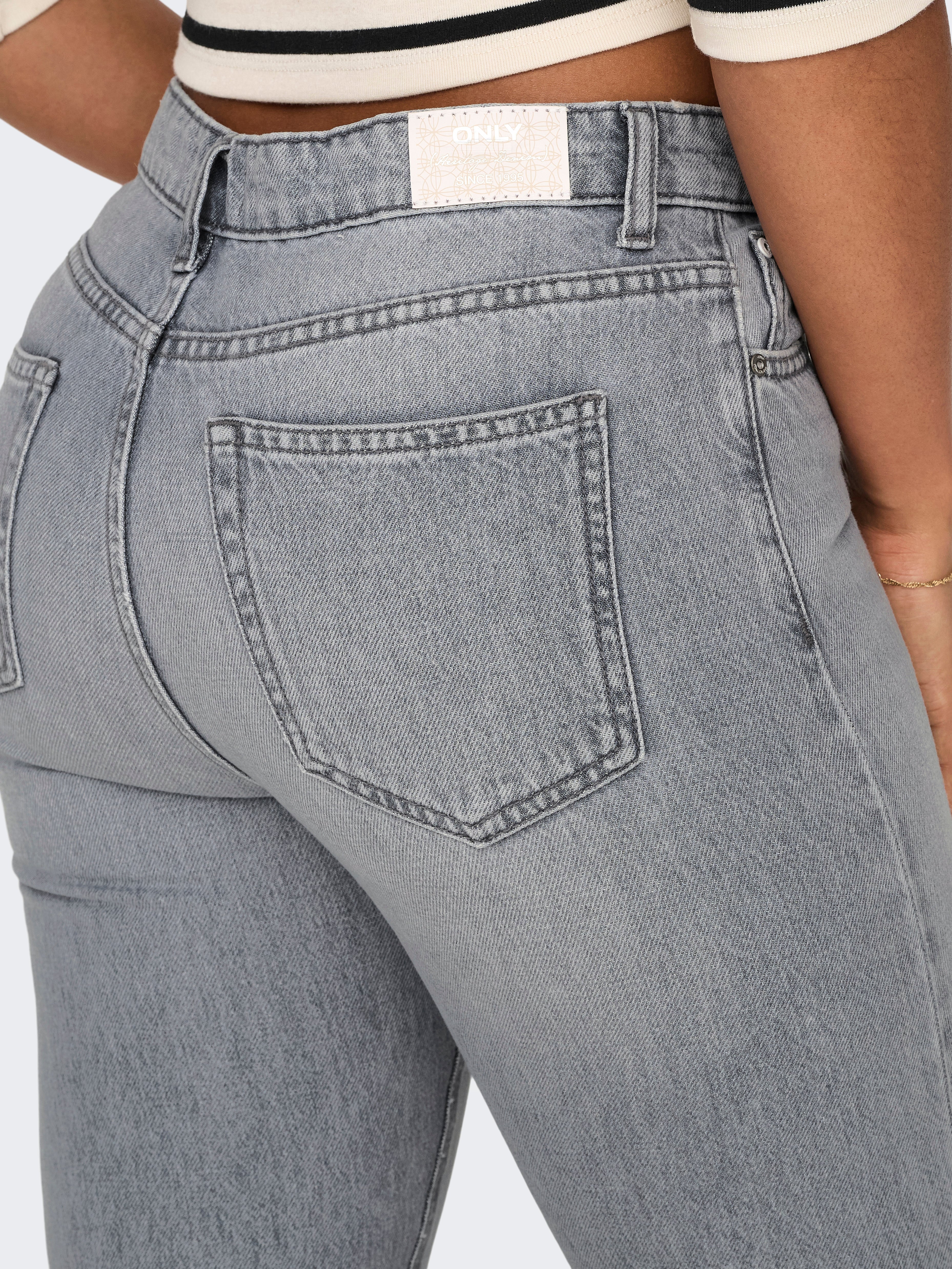 ONLJACI Mittlere Taille Gerade geschnitten Jeans | Mittelgrau | ONLY®