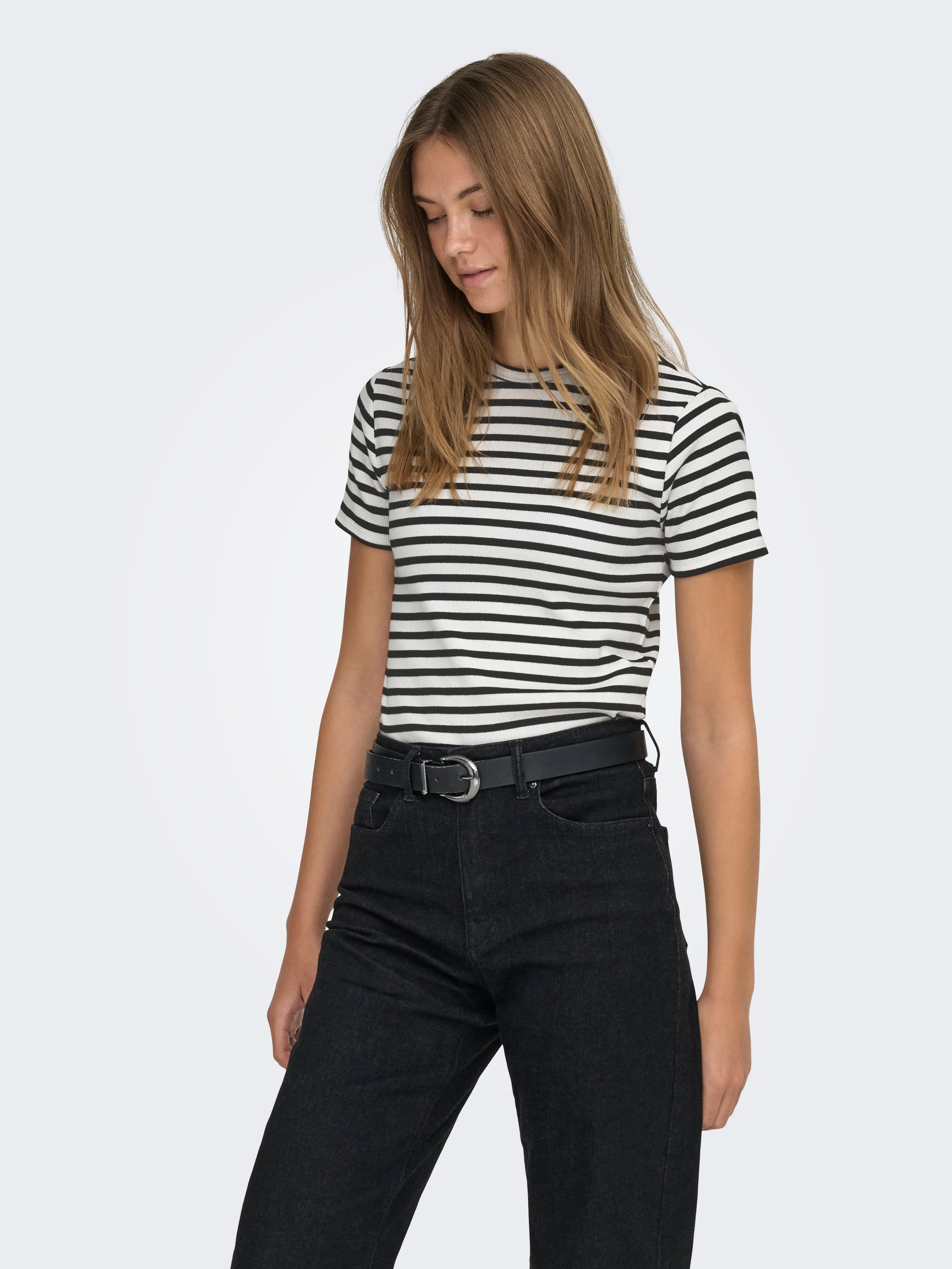 S. Oliver Jersey T-Shirt with Stripes - Navy / Blue | - Cotton Blues S. Oliver Jersey T-Shirt with Stripes - Navy / Blue | - Cotton Blues