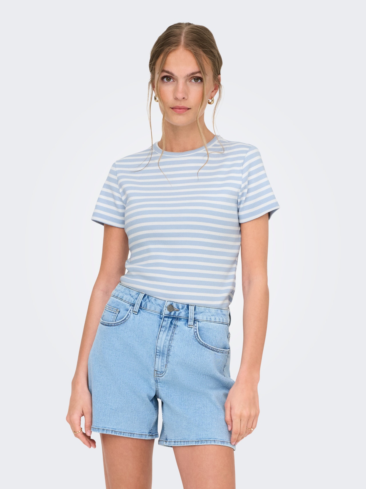 ONLY Tavapärane lõige Ümmargune kaelus Top -Kentucky Blue - 15314449