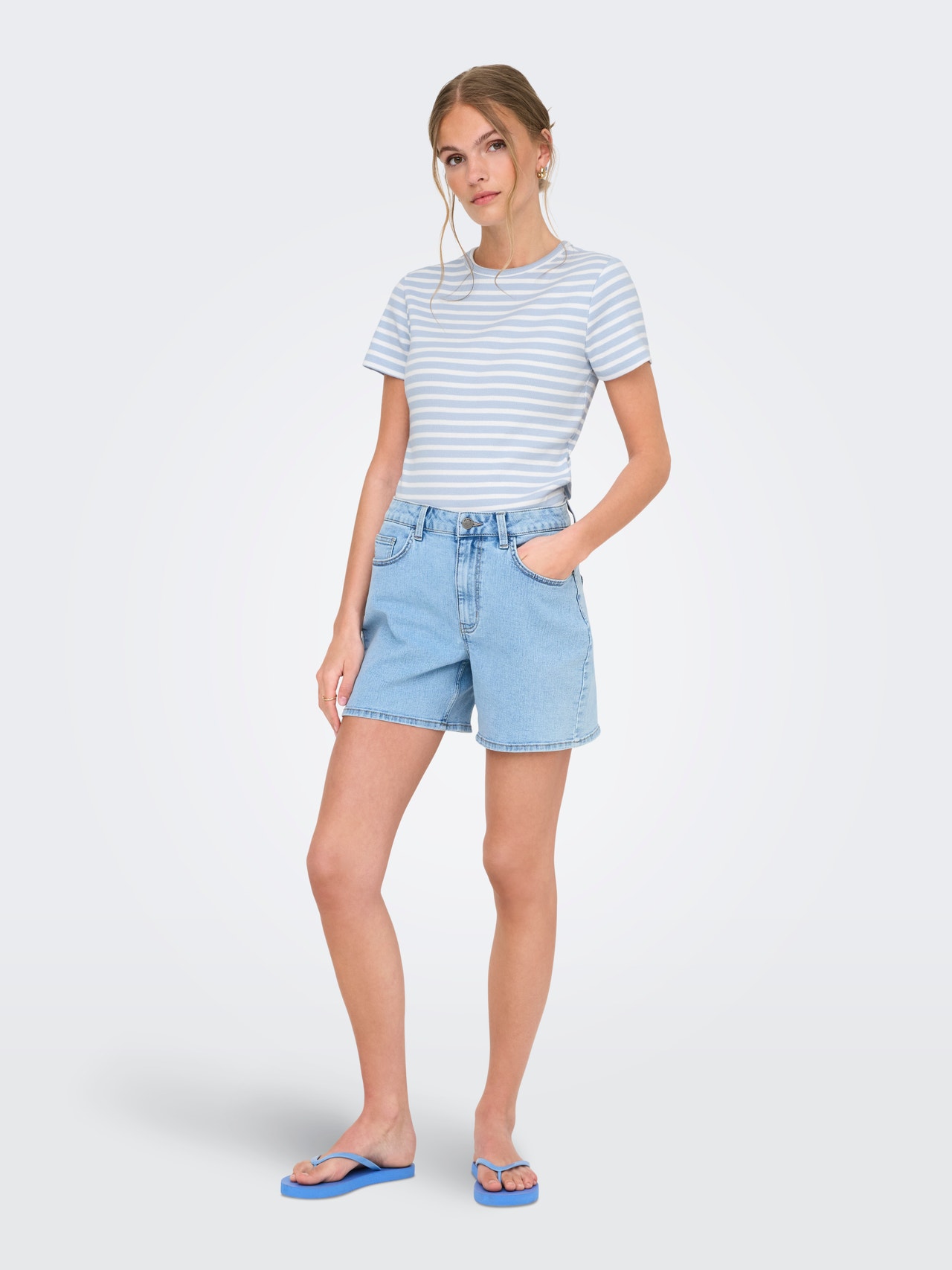 ONLY Tavapärane lõige Ümmargune kaelus Top -Kentucky Blue - 15314449